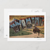 ワイオミング（カウボーイ）ラージレターのシーンワイオミング ポストカード (正面/裏面)