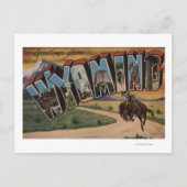 ワイオミング（カウボーイ）ラージレターのシーンワイオミング ポストカード (正面)