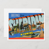 ワイオミング・ヴィンテージ・トラベルのシェリダンからの挨拶 ポストカード (正面/裏面)