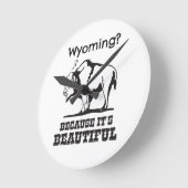 ワイオミング？美しいから ラウンド壁時計 (傾斜)