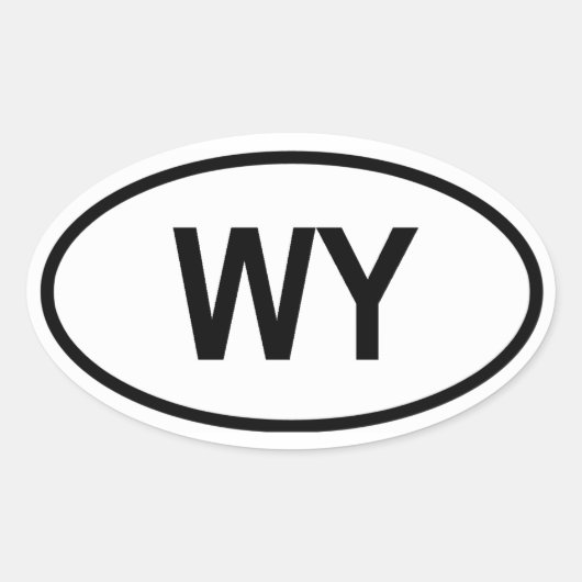 ワイオミング「WY」 楕円形シール (正面)