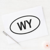 ワイオミング「WY」 楕円形シール (封筒)