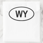 ワイオミング「WY」 楕円形シール (バッグ)