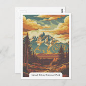 ワイオミングUSAグランドテトン国立公園 ポストカード (正面/裏面)