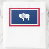 ワイオミンサイト国旗、ワイオミング州旗 長方形シール (バッグ)