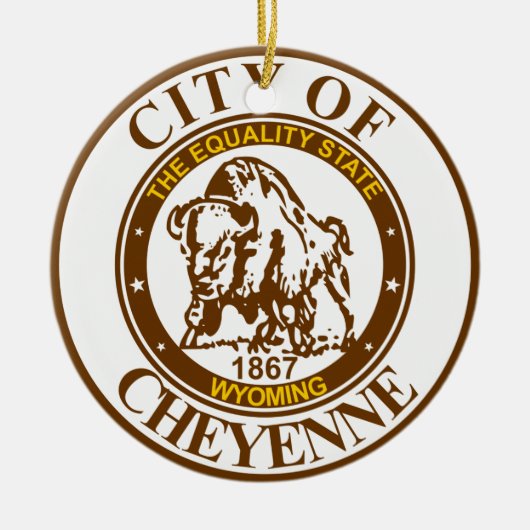 ワイオミンセラミックオーナメントシェインのシール セラミックオーナメント (正面)