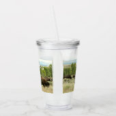 ワイオミンバイソン自然動物写真 アクリルタンブラー (左)