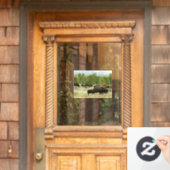 ワイオミンバイソン自然動物写真 ウィンドウサイン (ホームデコレーション)