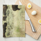 ワイオミンバイソン自然動物写真 キッチンタオル (四つ折り)