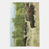 ワイオミンバイソン自然動物写真 キッチンタオル (縦)