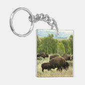 ワイオミンバイソン自然動物写真 キーホルダー (正面左)