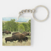 ワイオミンバイソン自然動物写真 キーホルダー (裏面)