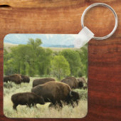 ワイオミンバイソン自然動物写真 キーホルダー (裏面)