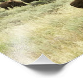 ワイオミンバイソン自然動物写真 フォトプリント (角)