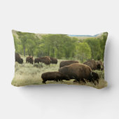 ワイオミンバイソン自然動物写真 ランバークッション (裏面)