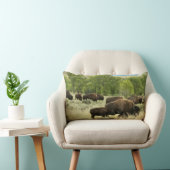 ワイオミンバイソン自然動物写真 ランバークッション (椅子)