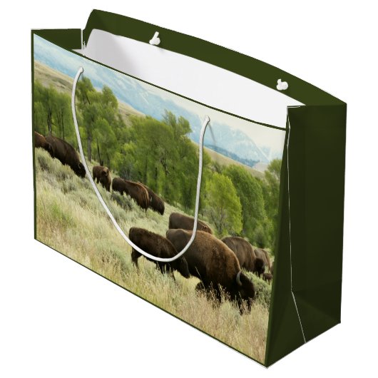 ワイオミンバイソン自然動物写真 ラージペーパーバッグ (裏面アングル)