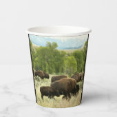 ワイオミンバイソン自然動物写真 紙コップ (裏面)
