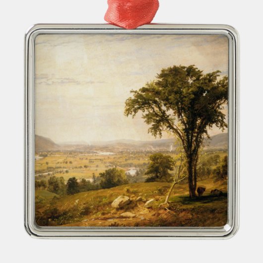 ワイオミンバレー、ペンシルバニア州(ヴィンテージ風景) メタルオーナメント (正面)