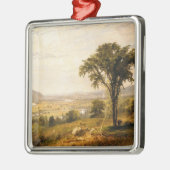 ワイオミンバレー、ペンシルバニア州(ヴィンテージ風景) メタルオーナメント (左)