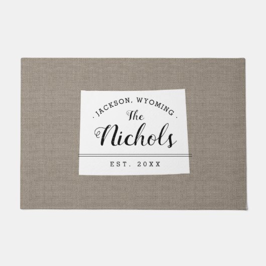 ワイオミンファミリーモノグラム州doormat ドアマット (正面)