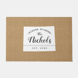 ワイオミンファミリーモノグラム州doormat ドアマット