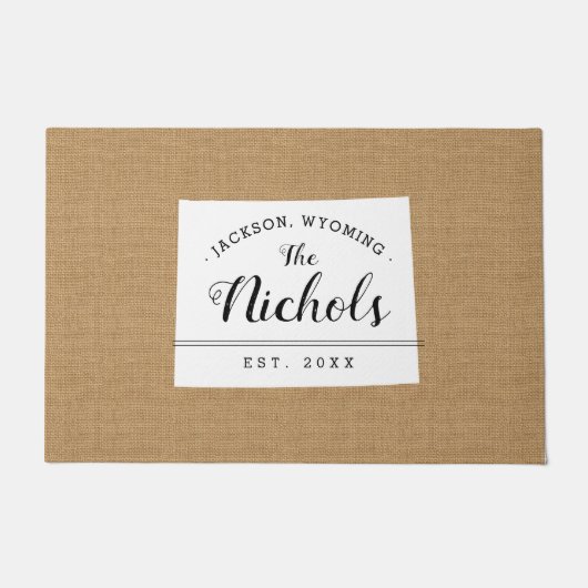 ワイオミンファミリーモノグラム州doormat ドアマット (正面)