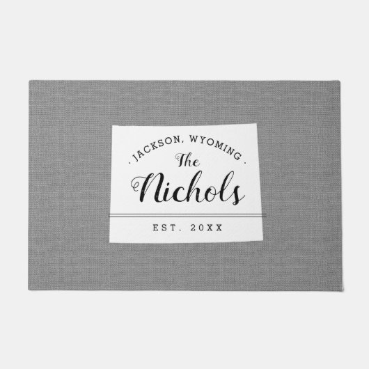 ワイオミンファミリーモノグラム州doormat ドアマット (正面)