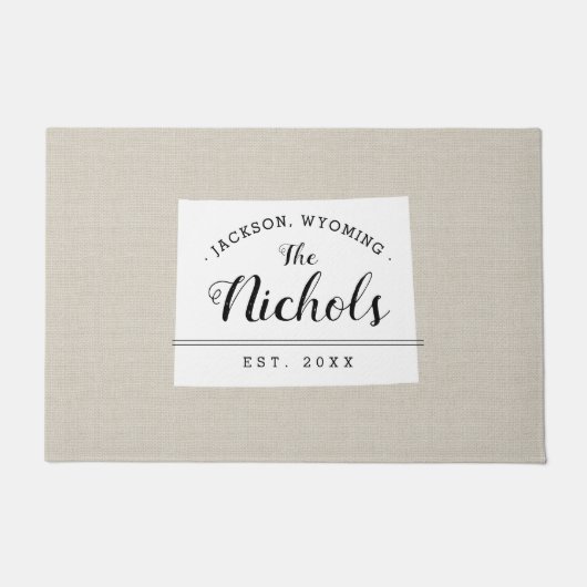 ワイオミンファミリーモノグラム州doormat ドアマット (正面)