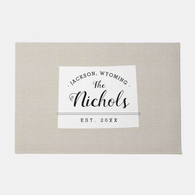 ワイオミンファミリーモノグラム州doormat ドアマット (正面)