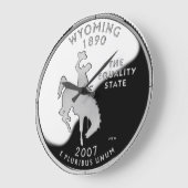 ワイオミンフェイクグ州クォーター ラージ壁時計 (傾斜)