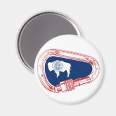 ワイオミンフラッグ登山カラビナー マグネット (正面/裏面)