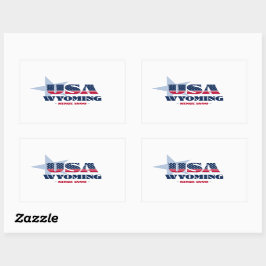 ワイオミンマイホーム州ステッカー 長方形シール