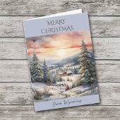 ワイオミンマウンテンキャビンでのクリスマス シーズンカード