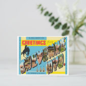 ワイオミンヴィンテージ旅行Cheyenneからの挨拶 ポストカード (スタンド正面)