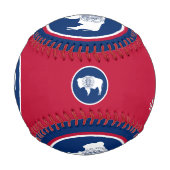 ワイオミ最高のングパパ、アメリカ愛国心、ワイオミング国旗 野球ボール (裏面)