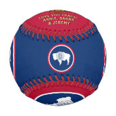 ワイオミ最高のングパパ、アメリカ愛国心、ワイオミング国旗 野球ボール (正面)