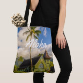 ワイオリーホイアチャーチハナレービーチバッグハワイアン トートバッグ (クローズアップ)