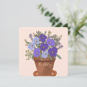 ワイオレットの2月誕生花ブーケ カード (スタンド正面)