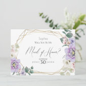 ワイオレットフラワー　あなたは私のブライズメイドになってくれる？ 招待状 (スタンド正面)