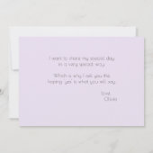 ワイオレットフラワー　あなたは私のブライズメイドになってくれる？ 招待状 (裏面)