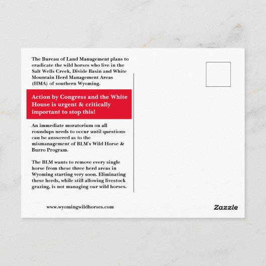 ワイオ救ミングポストカードのワイルドウマ ポストカード (裏面)