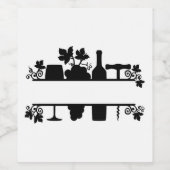 ワイカスタマイズンスプリット枠モノグラム ワインラベル (シングルラベル)