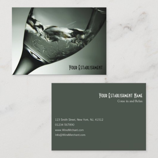 ワイカッコいいングラスの名刺に入った液体の写真 名刺 (正面/裏面)