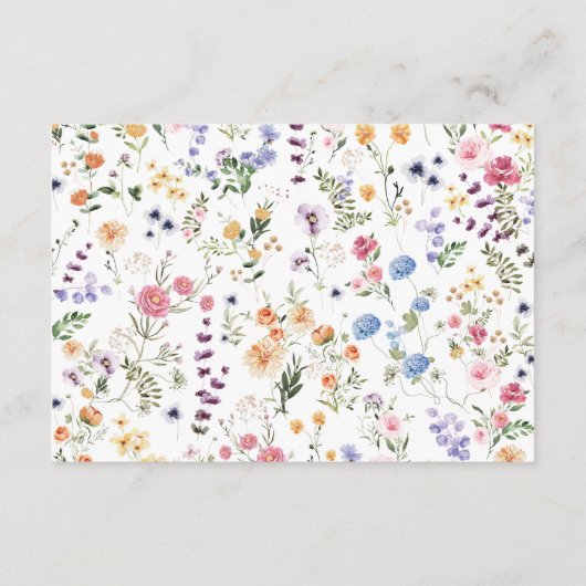 ワイカラフルルドフラワーメドウ庭園の結婚式詳細 エンクロージャーカード (裏面)