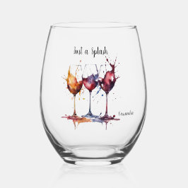 ワイカラフルンウォーターのカラー名のスプラッシュ ステムなしワイングラス