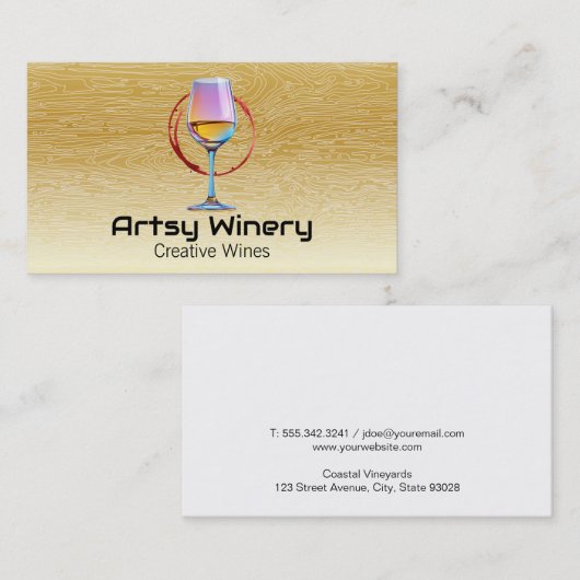 ワイカラフルングラス | 木目パターン 名刺 (正面/裏面)