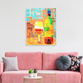 ワイカラフルンボトルとグラスの水色 キャンバスプリント (インサイチュ (リビング))