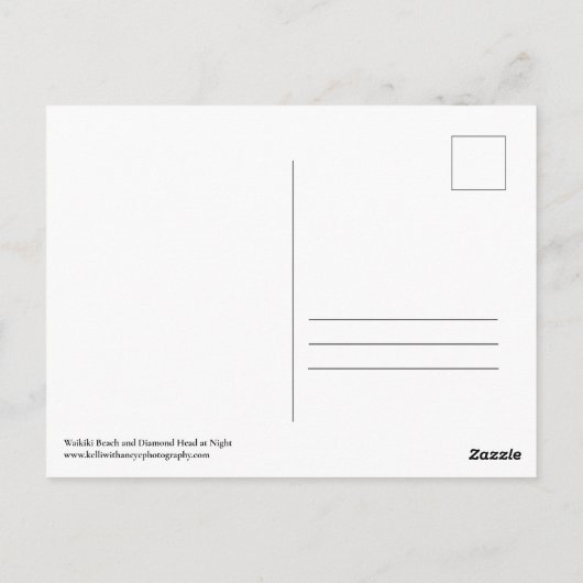ワイキキの夜 ポストカード (裏面)