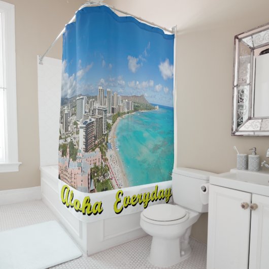 ワイキキデイアロハエブリデーコレクションシャワーカータ シャワーカーテン (インサイチュ)